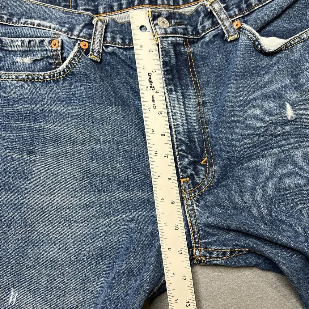 Levis 511 Jeans Men's 38 X 30 Blue Denim Medium Wash Straight Leg Distressed